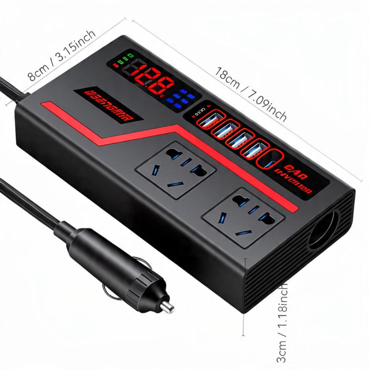 CARGADOR UNIVERSAL CON CONECTOR DE VEHÍCULO INVERTER