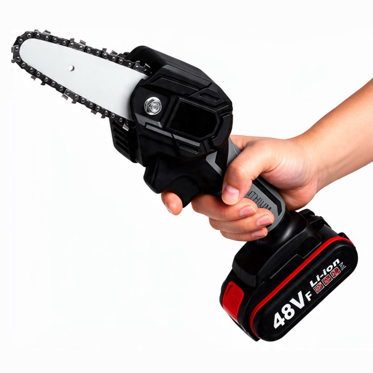 MINI MOTOSIERRA INALÁMBRICA DE MANO 48V CON 1 BATERÍA