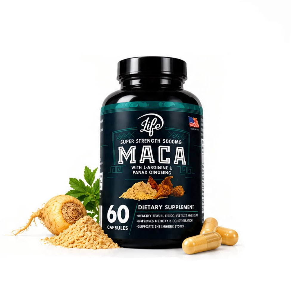 MACA SUPER STRENGTH 5000 MG – SUPLEMENTO DE VITALIDAD Y RENDIMIENTO