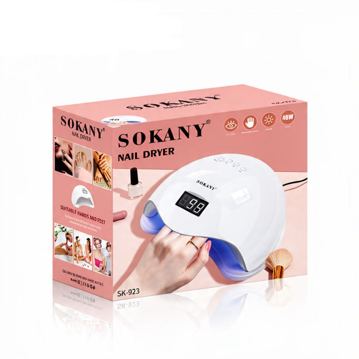LÁMPARA UV/LED PARA UÑAS CON TEMPORIZADOR DIGITAL