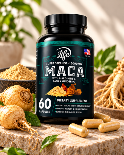 MACA SUPER STRENGTH 5000 MG – SUPLEMENTO DE VITALIDAD Y RENDIMIENTO