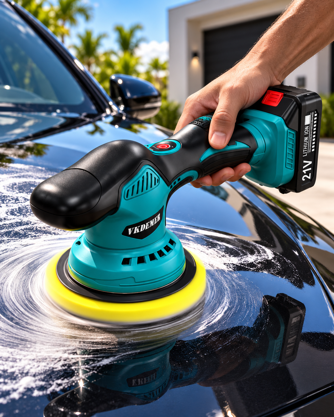 PULIDORA INALAMBRICA PARA CARROS JBN-D21 DE 2 BATERIAS 48V