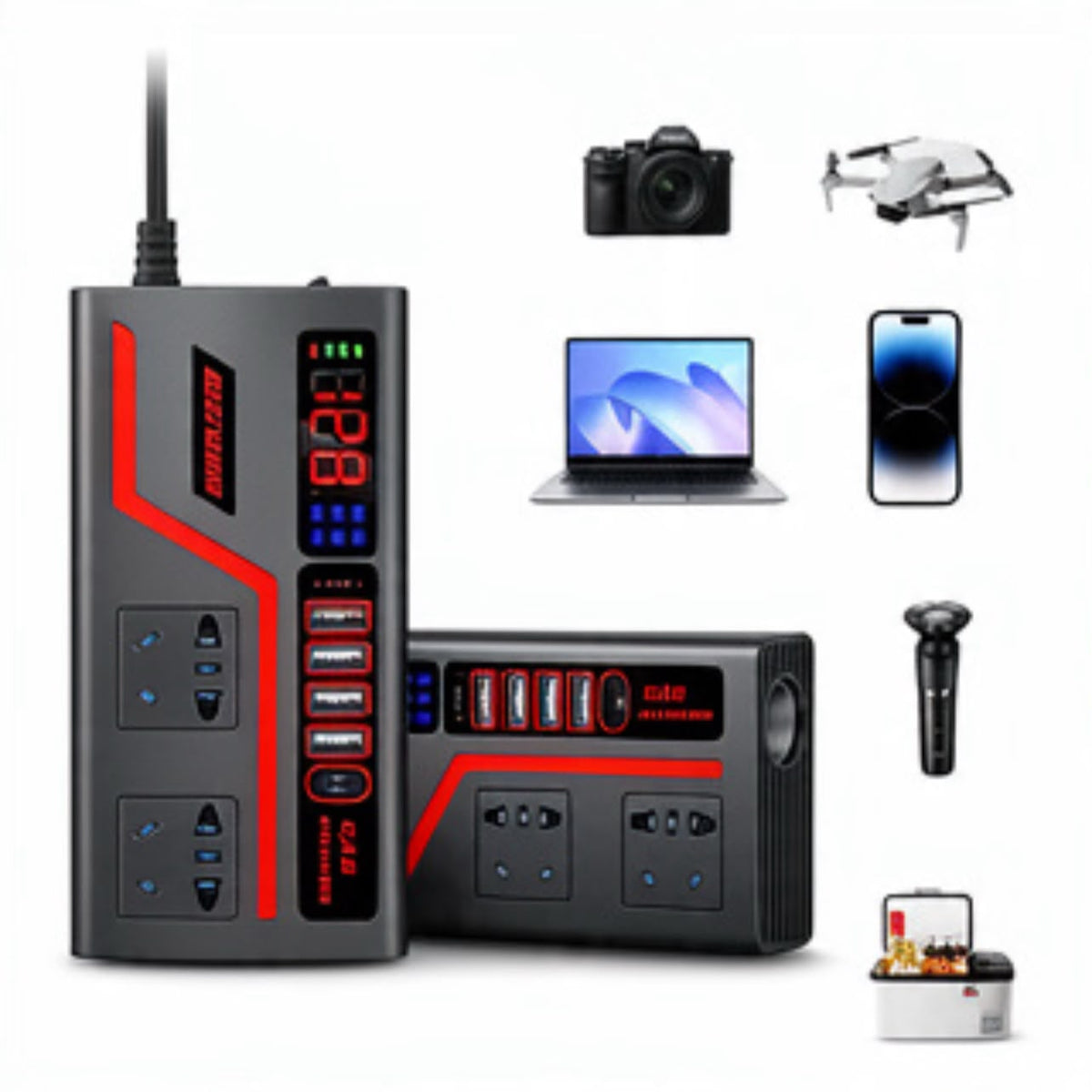 CARGADOR UNIVERSAL CON CONECTOR DE VEHÍCULO INVERTER