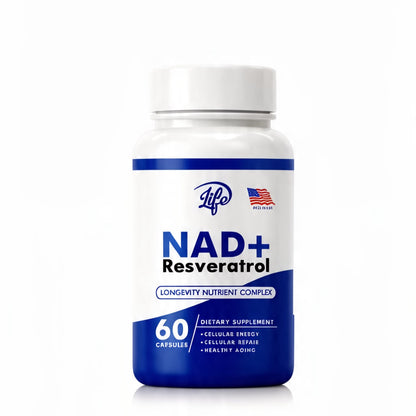NAD+RESVERATROL – SUPLEMENTO DE ENERGÍA Y BIENESTAR CELULAR