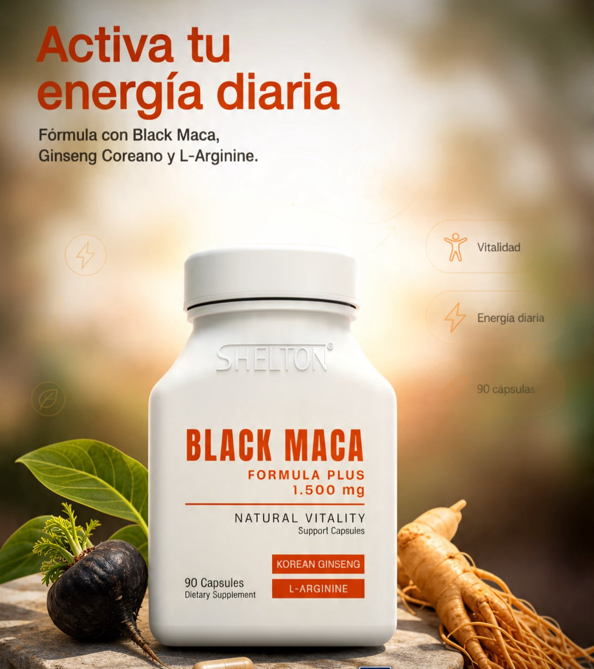 MACA NEGRA PERUANA X 90 CÁPSULAS – SUPLEMENTO DE VITALIDAD