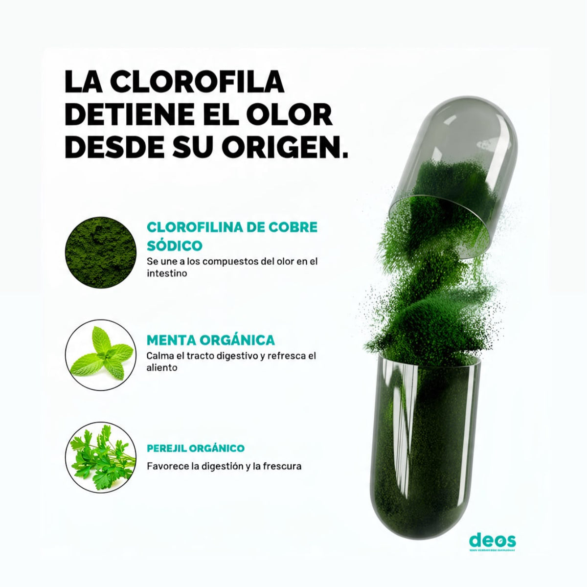 DEOS – SUPLEMENTO DESODORIZANTE INTERNO X 60 CÁPSULAS