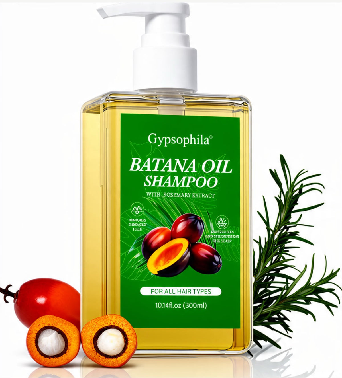 SHAMPOO DE ACEITE DE BATANA CON EXTRACTO DE ROMERO – 300 ML