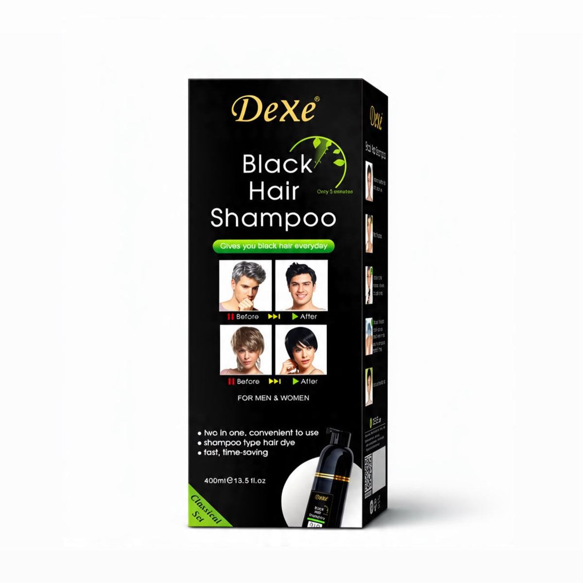 SHAMPOO TINTE DEXE NEGRO INSTANTÁNEO 400 ML