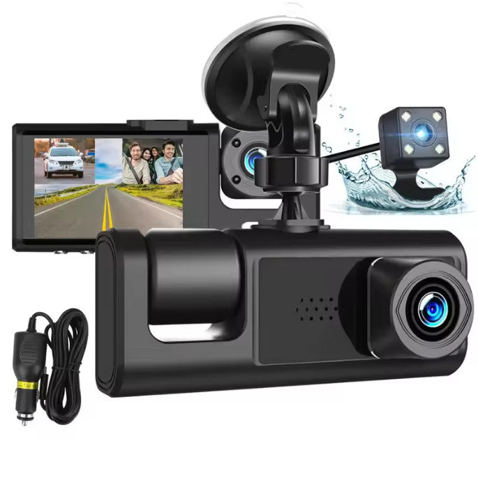CÁMARA PARA AUTOMÓVIL WIFI 3 EN 1 HD 1080P CON CÁMARA TRASERA