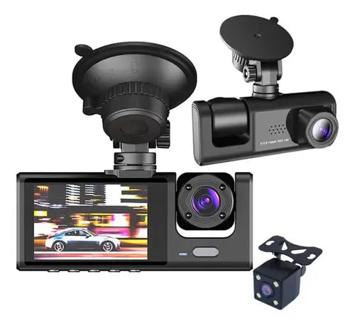 CÁMARA PARA AUTOMÓVIL WIFI 3 EN 1 HD 1080P CON CÁMARA TRASERA